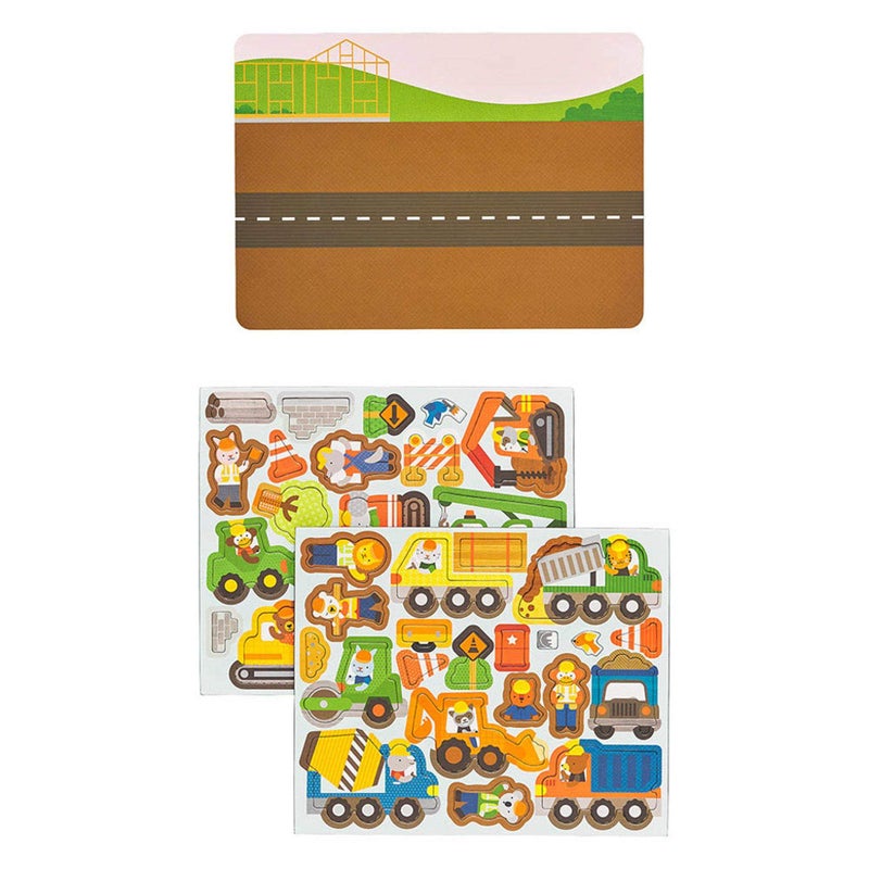 Petit Collage Magnetic Play Scene, Construction Site â€“ Magnetic Game Board with Mix and Match Magnetic Animal Friends, Ideal for Ages 3+ â€“ Includes 2 Scenes and 40 Magnet Pieces - Image 5